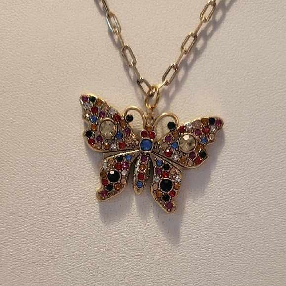 Gucci Colorful Butterfly Pendant With Unbranded Chain - Picture 1 of 6